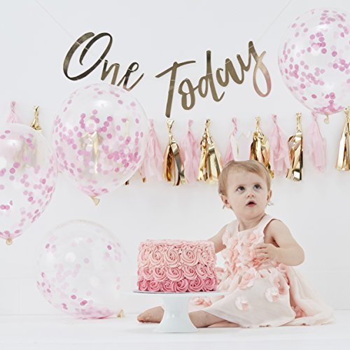 Ginger Ray- First Birthday Party Photo Pick & Mix, Color rosa (PM-421)
