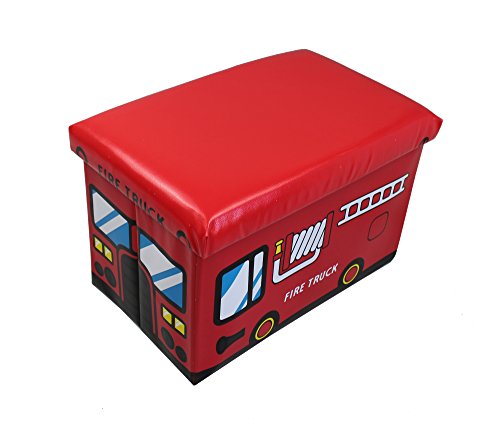 GMMH - Caja de almacenaje Plegable para Juguetes (Convertible en Taburete), diseño de autobús