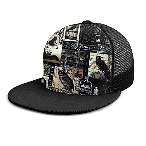 Gorra de béisbol unisex con diseño de búho de águila, unisex, ajustable, plano, estilo hip-hop, gorra para deportes al aire libre, color negro