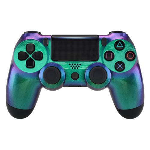 Green Chameleon Face Rapid Fire Modded Controller para Playstation 4: Quick Scope, Drop Shot, Auto Run, Sniped Breath, Mimic, More