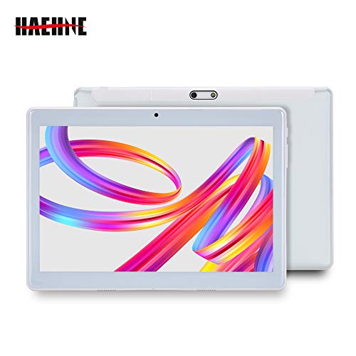 Haehne 10,1 Pulgadas Tablet, Google Android 4.4 gsm WCDMA 3G Phablet, HD 1280 * 800P Pantalla capacitiva, Quad Core 1.3GHz A7 1GB+16GB, Cámaras Duales 2.0MP+0.3MP, 4500mAh, WiFi, Plata