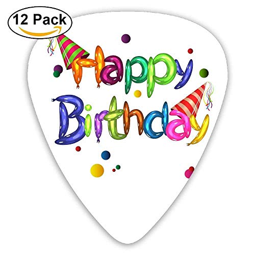 Happy Birthday Party Classic Guitar Pick (12 Pack) for Electric Guita Bass