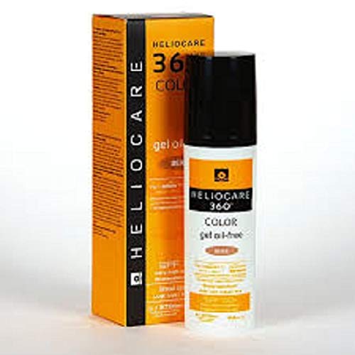 Heliocare 360º Color Gel Oil-Free SPF 50+ - Fotoprotección Avanzada con Color, Textura Ligera, Pieles Mixtas o Grasas, Acabado Mate y Tacto Seco, Beige, 50ml