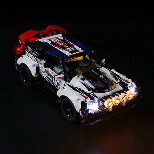 HLEZ USB Juego de Luces de para Coche de Rally Top Gear Modelo de Bloques de Construcción, Conjunto de Luces Lluminación Compatible con Lego 42109 (Modelo Lego no Incluido)