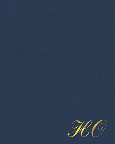 HO: Golden Letters, Executive Navy Blue Vintage Old Leather Look, Personalized Monogram Initials, Yearly Planner, Journal, Scheduler, To Do List And More Makes A Perfect Gift