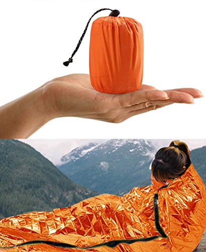 HONYAO Saco de Dormir Emergencia, Mantas Termica de Aluminio, Supervivencia Bivy para Vivac, Cámping, Excursionismo, Trekking. HONYAO Saco de Dormir Emergencia, Mantas Termica de Aluminio, Supervivencia Bivy para Vivac, Cámping, Excursionismo, Trekking.