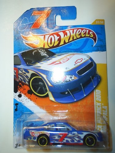 Hot Wheels 2011 Nascar Danica Patrick 2010 Chevy Impala HW Premiere 37 of 50, #37 Blue White Flames with Logo and Racing Number 7