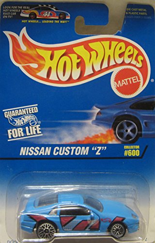 Hot Wheels Nissan Custom Z Blue with Silver Wire Spoke Wheels White and Blue Card #600