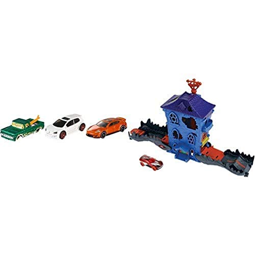 Hot Wheels Pack de 3 vehículos, Coches de Juguete + City La Mansión del Cocodrilo