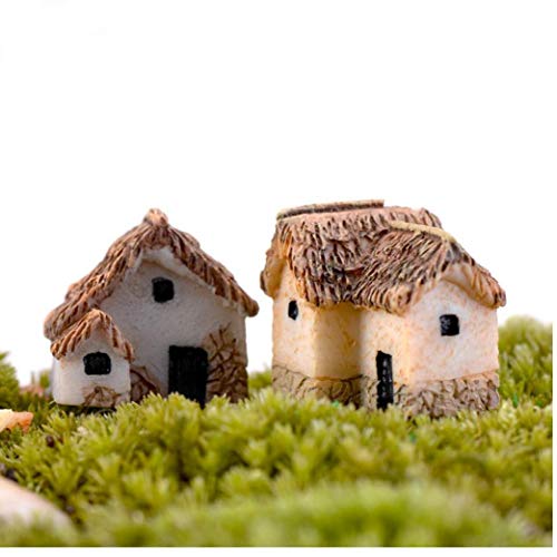 Hotaden Miniatura Decoración De Jardín Mini Casa Fairy Garden Miniatures Villa Figurita Castillos Terrario Figurines
