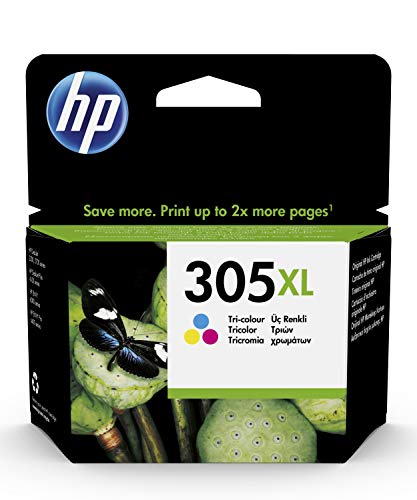 HP 305XL 3YM63AE, Tricolor, Cartucho de Tinta de Alta Capacidad Original, compatible con impresoras de inyección de Tinta HP DeskJet Series 2700, 4200, Envy Series 6020, 6030, 6400, 6430
