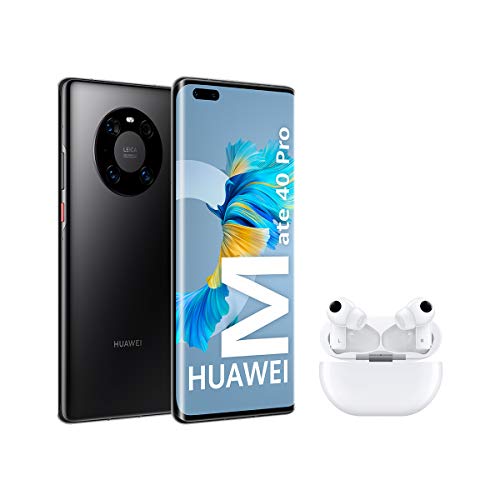Huawei Mate 40 Pro Black + FreeBuds Pro White - Smartphone con Pantalla Curva de 6.76", 8 GB + 256 GB, 5nm Kirin 9000 5G SoC, Cámara Leica Ultra Vision de 50 MP, HUAWEI Supercharge, Negro Huawei Mate 40 Pro Black + FreeBuds Pro White - Smartphone con Pantalla Curva de 6.76", 8 GB + 256 GB, 5nm Kirin 9000 5G SoC, Cámara Leica Ultra Vision de 50 MP, HUAWEI Supercharge, Negro