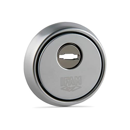 Ifam ES610CM (025018)- Escudo de seguridad para puertas, núcleo reforzado de acero antitaladro, embellecedor antimordaza y antiextracción, acabado cromado, Cromo Ifam ES610CM (025018)- Escudo de seguridad para puertas, núcleo reforzado de acero antitaladro, embellecedor antimordaza y antiextracción, acabado cromado, Cromo