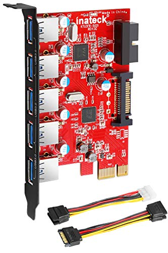 Inateck PCI-E para USB 3.0 de 5 puertos de tarjeta PCI Express y 15-pin conector de alimentación, Mini PCI-E adaptador del USB 3.0 Controller Hub, con USB 3.0 interno de 20 pines - Expandir otros dos puertos USB 3.0 - [A Incluir con 4 pines para 2x15pin C Inateck PCI-E para USB 3.0 de 5 puertos de tarjeta PCI Express y 15-pin conector de alimentación, Mini PCI-E adaptador del USB 3.0 Controller Hub, con USB 3.0 interno de 20 pines - Expandir otros dos puertos USB 3.0 - [A Incluir con 4 pines para 2x15pin C