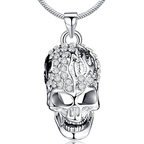 Infinite U Cráneo Calavera Cristal Austríaco Chapado en Plata Colgante/Collar para Mujer/Hombre/Adolescente/Unisex Infinite U Cráneo Calavera Cristal Austríaco Chapado en Plata Colgante/Collar para Mujer/Hombre/Adolescente/Unisex