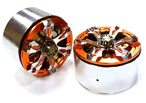 Integy RC Model Hop-ups C26358ORANGE Billet Machined 6 Spoke LCG Weighted Wheel (2) for 1/10 Scale 2.2 Crawler Truck