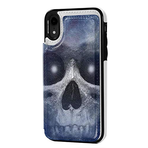 iPhone XR cráneo Caso MoMo patrón de Cuero Tarjeta de crédito Titular de la Ranura Cubierta Protectora de Cierre Suave iPhone XR cráneo Caso MoMo patrón de Cuero Tarjeta de crédito Titular de la Ranura Cubierta Protectora de Cierre Suave