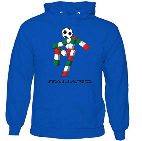 Italia 90 Mens Retro 1990 World Cup Hoodie Retro Logo Kit Italy Top