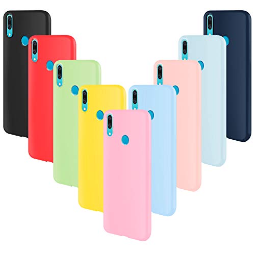 ivencase 9 × Funda Huawei P Smart Z, Carcasa Fina TPU Flexible Cover para Huawei P Smart Z (Rosa Gris Rosa Claro Amarillo Rojo Azul Oscuro Translúcido Negro Azul Claro)