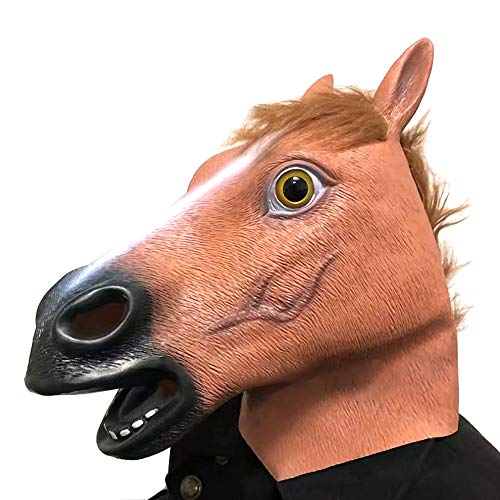 IWILCS Máscara de Cabeza de Caballo, máscara de Caballo para Adultos, Máscara de Cabeza de Animal de látex Cabeza de Caballo, Máscara de Caballo de látex de Halloween, máscara de Caballo marrón IWILCS Máscara de Cabeza de Caballo, máscara de Caballo para Adultos, Máscara de Cabeza de Animal de látex Cabeza de Caballo, Máscara de Caballo de látex de Halloween, máscara de Caballo marrón