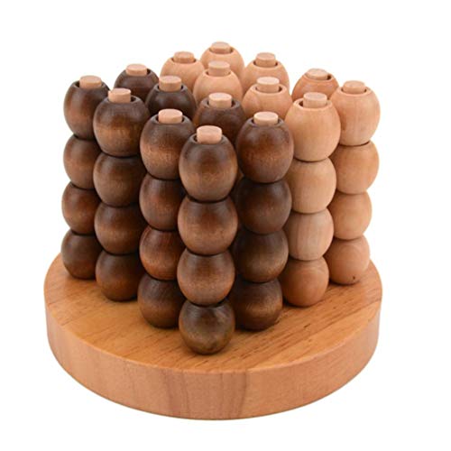 Iwinna 3D Wood Chess Game Connect Four Games Spatial Thought Intelligence Educational Toys for Children