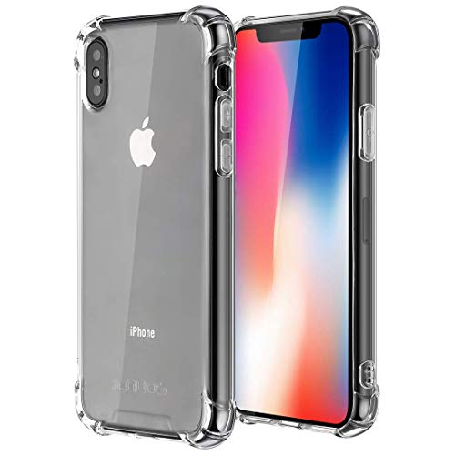 Jenuos Funda iPhone X/iPhone XS, Transparente Suave Silicona Protector TPU Anti-Arañazos Carcasa Cristal Caso Cover para Apple iPhone X/XS iPhone 10 - Transparente (IX-TPU-CL)