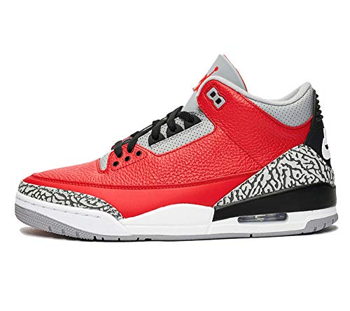Jordan Air 3 Retro SE, Basketball Shoe Mens, Rojo Pasión/Cement Grey/Negro, 46 EU