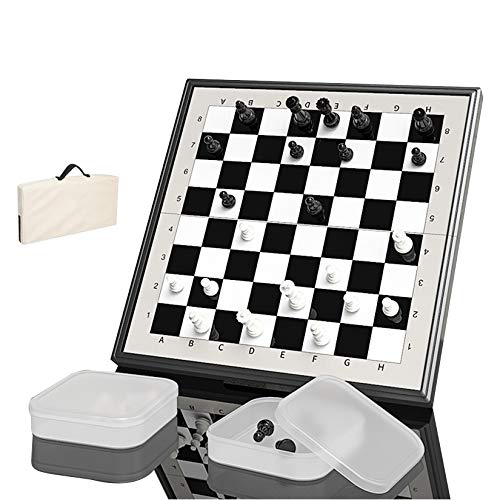 Juego de ajedrez, viaje, portátil, plegable, internacional, tablero de ajedrez, 29x29 cm, juegos de mesa educativos, 2 cajas de plástico transparente, almacenamiento para fiestas, actividades famili Juego de ajedrez, viaje, portátil, plegable, internacional, tablero de ajedrez, 29x29 cm, juegos de mesa educativos, 2 cajas de plástico transparente, almacenamiento para fiestas, actividades famili