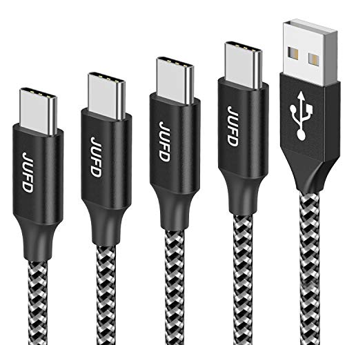 JUFD Cable USB Tipo C,[4Pack 0.5M 1M 2M 3M] 3A Cargador USB Tipo C Carga Rápida y Sincronización de Datos para Samsung Galaxy S10 S9 S8, P30 P20 P10