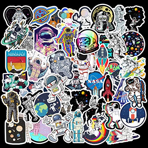 JUNZE Pegatinas Astronauta estación Espacial Cohete Lunar Pegatina de papelería Espacial Impermeable no repetida 50 unids/Lote JUNZE Pegatinas Astronauta estación Espacial Cohete Lunar Pegatina de papelería Espacial Impermeable no repetida 50 unids/Lote