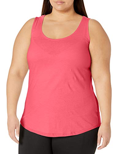 Just My Size Women's Shirt-Tail Tank Top, Pale Pink, 3X
