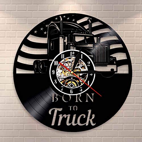 KEC camión volquete decoración de Pared de Granja Reloj de Pared Retro EE. UU. Camión de Granja Vinilo Reloj de Pared construcción Granjero decoración de habitación Arte de Pared
