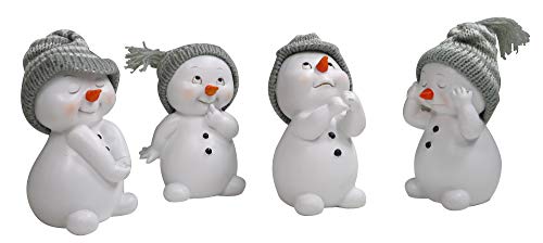 khevga Decoración navideña Decoración muñeco de Nieve en Las 4 Dimensiones Aprox 6x6x11 cm