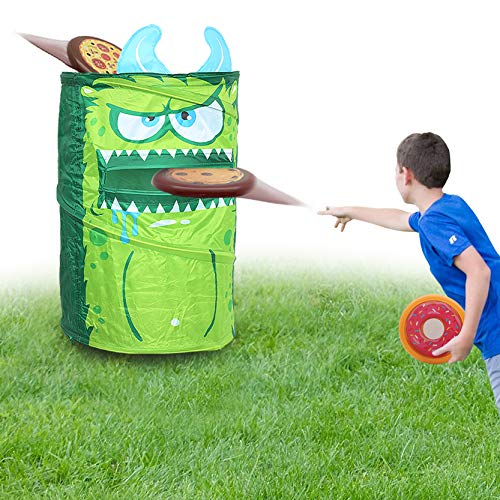 KreativeKraft Juego Lanzamiento del Monstruo Verde! | Juguete Jardin Niños para Fiestas De Verano | Juguete Exterior Infantil Corn Hole De 4 Piezas con 3 Discos Frisbee | Juguete Verano Niños KreativeKraft Juego Lanzamiento del Monstruo Verde! | Juguete Jardin Niños para Fiestas De Verano | Juguete Exterior Infantil Corn Hole De 4 Piezas con 3 Discos Frisbee | Juguete Verano Niños