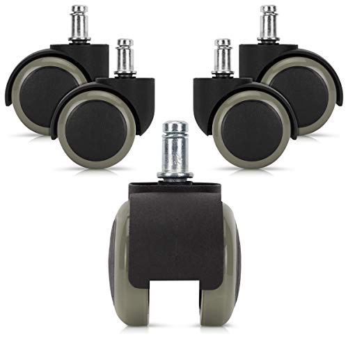 kwmobile Navaris Ruedas para Silla de Oficina de 11MM - Set de 5 Ruedas de 50MM de diámetro - Ruedas de Repuesto giratorias de plástico Duro - Gris kwmobile Navaris Ruedas para Silla de Oficina de 11MM - Set de 5 Ruedas de 50MM de diámetro - Ruedas de Repuesto giratorias de plástico Duro - Gris