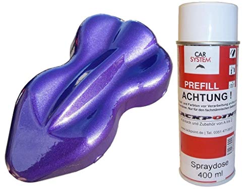 Lackpoint 1 bote de espray de 400 ml, 1 K, pintura para coche, color lila metálico, brillante, no transparente, color lila
