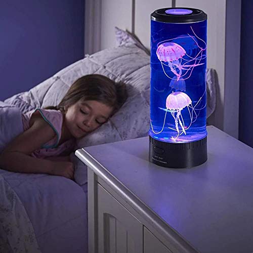Lámpara de noche artificial con medusas para acuario, lámpara de escritorio, lámpara de mesita de noche, decoración de habitación, 7 colores, el mejor regalo para niños