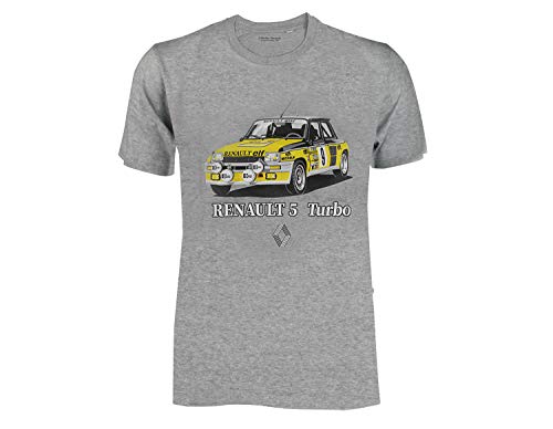 L'Atelier Renault – Camiseta para hombre – Colección Legend – Renault R5 Turbo – Gris claro Chin – Talla XXL
