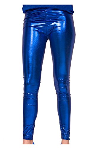 Leggings color azul metalizado talla L/XL fastnacht de carnaval