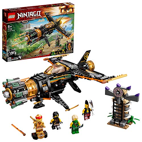 LEGO 71736 NINJAGO Legacy Destructor de Roca, Avión de Juguete con Prisión y Figura Dorada Coleccionable de Ninja Kai