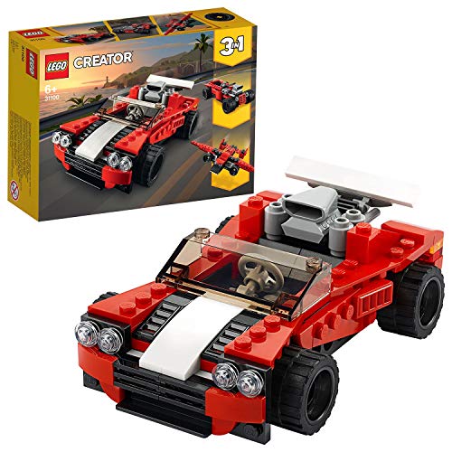 LEGO Creator - Deportivo, Juguete 3 en 1 de para Construir un Descapotable, un Coche de Aarreras y un Avión, Recomendado a Partir de 7 Años (31100) , color/modelo surtido