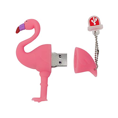LEIZHAN Memoria USB 32GB,Pendrive USB 2.0 Flash Drive Impermeable Animal Silicona Flamenco Regalo para Niños,Estudiantes