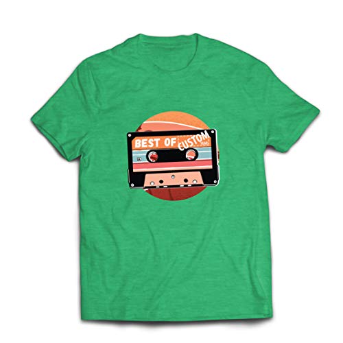 lepni.me Camisetas Hombre Cassette Antiguo Lo Mejor del año 80, 90, 70 (Small Brezo Verde Multicolor)
