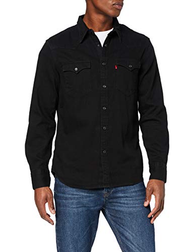 Levi's Barstow Western Standard Camisa, Black (Marble Black Denim Rinse 0002), X-Large para Hombre