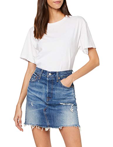Levi's HR Decon Iconic BF Skirt Falda, Blue (High Plains 0011), One Size (Size: 27) para Mujer
