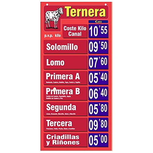 Lista Oficial de Precios para Ternera/Cartel Porta Precios Ternera