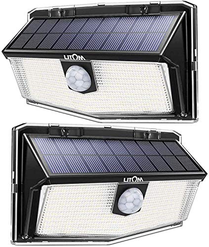 LITOM Luz Solar de Exterior Sensor de Movimiento,300 LED 3 Modos,Iluminación ángulo Ancho de 270°,IP67 Impermeable,2 Paquetes LITOM Luz Solar de Exterior Sensor de Movimiento,300 LED 3 Modos,Iluminación ángulo Ancho de 270°,IP67 Impermeable,2 Paquetes