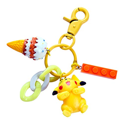 Llavero de Pikachu con diseño de muñeco de Peluche, pequeño Colgante Llavero, diseño de Animales
