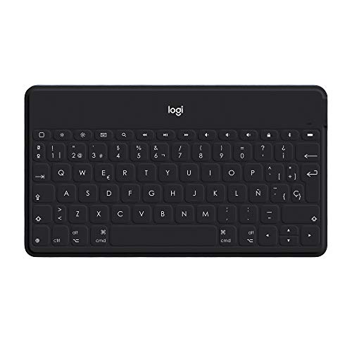 Logitech Keys-To-Go Teclado Inalámbrico Bluetooth para iPhone, iPad, Apple TV, Ligero, Ultraportátil, Disposición AZERTY Francés, Negro