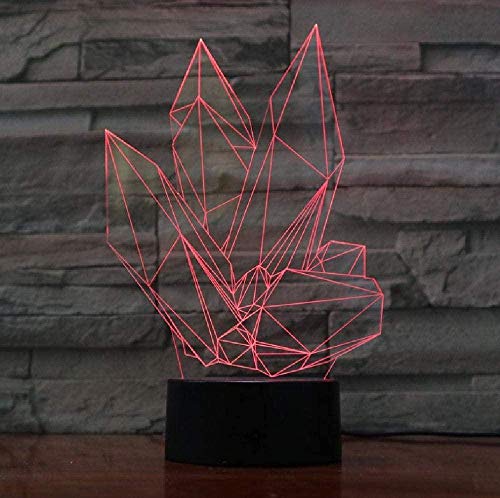 LSDAMN Patrón abstracto de cristal Lámparas de escritorio LED visuales 3D Regalo innovador para niños Luz de noche colorida Lámpara de mesita de noche para dormir para bebés con Bluetooth